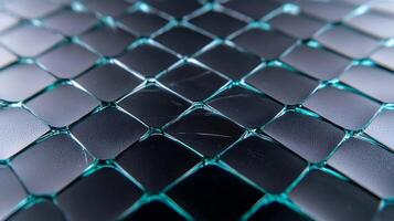 Close-up of a textured surface with interwoven patterns, showcasing reflective elements and depth photo