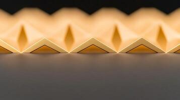 A close up of a golden pyramid with triangles photo