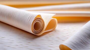 A roll of paper with a white background photo