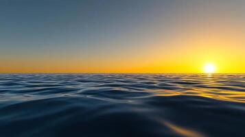 A sunset over the ocean with waves photo