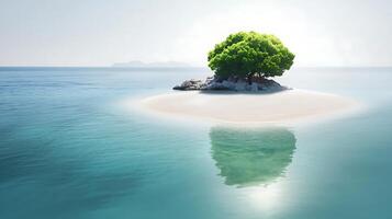 A small island with a tree on it photo