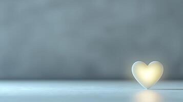 A small white heart shaped object on a table photo