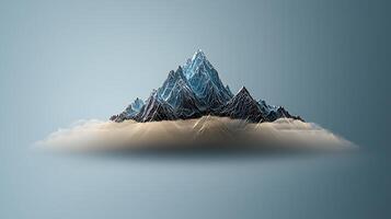 An abstract mountain with clouds and snow photo