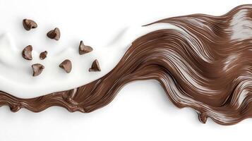 Chocolate and milk on white background 3d rendering photo