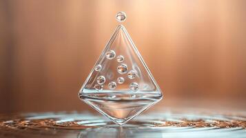 An ethereum token in water with drops photo
