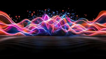 Abstract wave background with colorful waves photo