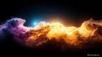 Colorful clouds in the sky with a bright star photo