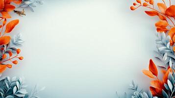 3d rendering of orange and gray leaves on a white background photo