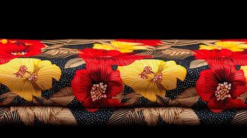 A close up of a floral patterned blanket photo