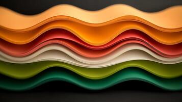 Abstract background of colorful paper waves photo