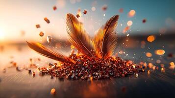 A close up of a pile of glitter photo