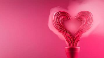 A heart shaped object is blowing smoke in the air photo