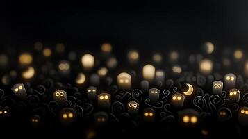 Halloween background with ghosts and moon photo