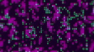 Abstract loop glowing purple and green disco wall abstract background video