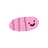 Straight worm with children style vector