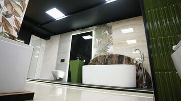 Luxury Bathroom Furniture Store with Modern Showers and Mirrors video