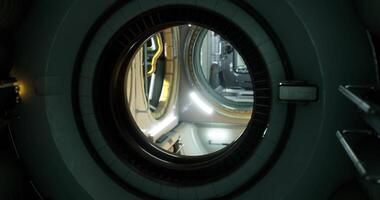 Exploring a futuristic spacecraft interior with advanced technology and design video