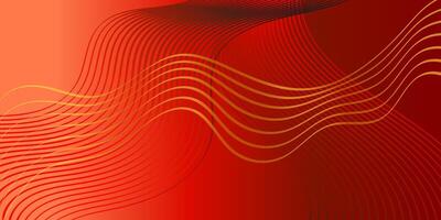 Beautiful red color with luxurious gold line wavesabstract background. Scarlet neutral backdrop for presentation design base for website, print, base for banners, wallpapers, business cards, brochure vector