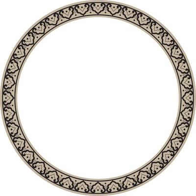gold and black round Chinese ornament. Frame, border, circle, ring of Asian peoples of the East