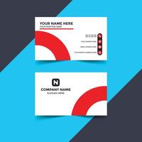 simple business card design with red color vector