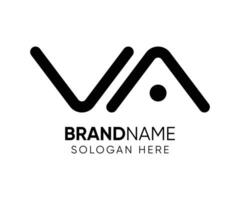 v and a logo design template vector