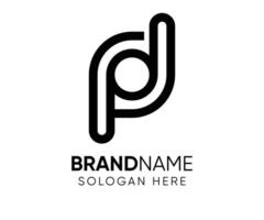 P D logo design template vector