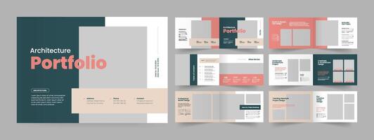 landscape architecture portfolio template and architecture portfolio presentation layout vector