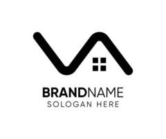 V A logo design template vector