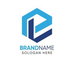 P L logo design template vector