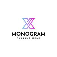 Abstract monogram letter X monogram geometric logo concept design template vector
