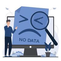 No data concept. illustration in flat style. Isolated on white background. vector