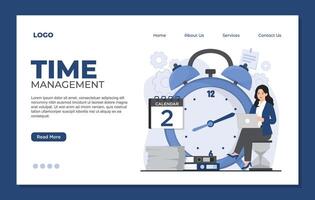Time management web page design. Time management concept. illustration. vector