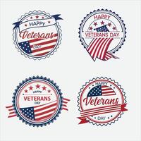 Veterans day badges set vector