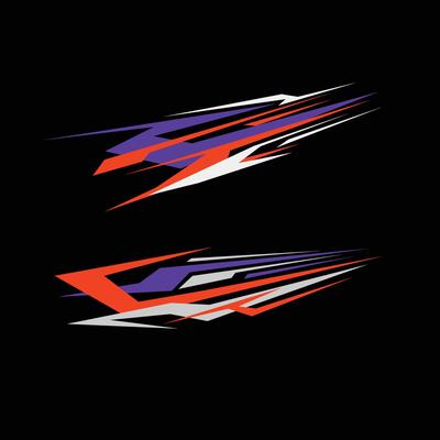 decal livery design for racing car body wrap with sharp line style