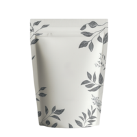 Elegant pouch with botanical design for packaging isolated on transparent background png