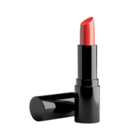 Red lipstick in black tube, perfect for makeup lovers isolated on transparent background png
