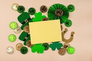 St. Patricks Day background with shamrock photo