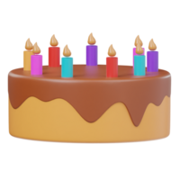 3d cake icon isolated render illustration png