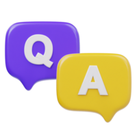 Qa icon 3d rendering illustration png