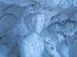 Marble Buddhism in Asia inside a temple in Thailand. photo