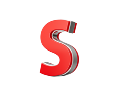 Vibrant Red Capital Letter S Gleams With Its Sleek Design Bold Font With Sharp Edges 3D Illustration png