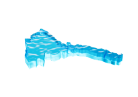 Water Ice Map Of Eritrea Global Warming Melting Glacier In Deep Ocean Blue Water 3d Illustration png
