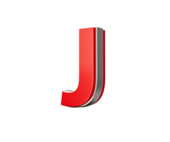 Vibrant Red Capital Letter J Gleams With Its Sleek Design Bold Font With Sharp Edges 3D Illustration png