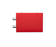 Rectangular Red Mini Vault Lock High quality 6 Lever Key Lock With 2 Bolts. 3D Illustration png