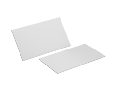 Two blank business card mockups overlapping. 3D Illustration. png