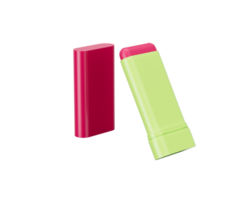Glow Tinted Pink Blush Stick In Lime Green Casing With Glossy Pink Cap For Cheeks, 3D Illustration png