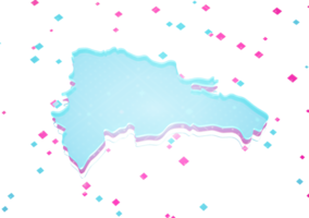 Illuminated Dominican Republic Data Map Neon Light On Seamless Pattern Background 3D Illustration png