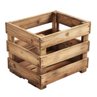 Wooden box on Transparent Background with open storage container and vintage timber design png