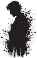 Artistic Ink Silhouette of a Man in Profile vector
