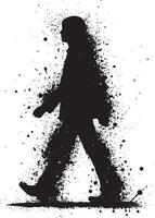 Minimalist Ink Silhouette of a Man in Thought vector